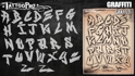 Picture of Tattoo Pro Stencil Font - Graffiti 1 (ATPS-Graffiti1)