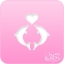 Picture of Pink Power Face Painting Stencil (1099) - Dolphin Heart