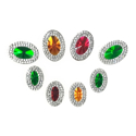 Picture of Multi Double Oval Gems - Festive Set - 9x14mm & 13x18mm (8 pcs) (AG-MDO2)
