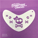 Picture of Art Factory Boomerang Stencil - Sugar Skull and Cross Bones (B035)