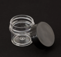 Picture of Empty Clear Thin Wall Jar w/ Black Lid - 7.5 ml
