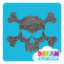 Picture of Scary Skull Glitter Tattoo Stencil - HP-109 (5pc pack)