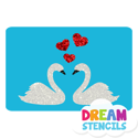 Picture of Kissing Swans Glitter Tattoo Stencil - HP-60 (5pc pack)