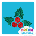 Picture of Holly Glitter Tattoo Stencil - HP-27 (5pc pack)