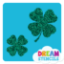 Picture of Two Lucky Four-Leaf Clovers Glitter Tattoo Stencil - HP-53 (5pc pack)