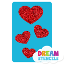 Picture of Cascading Hearts Glitter Tattoo Stencil - HP-56 (5pc pack)