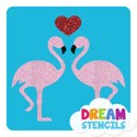 Picture of Kissing Flamingos Glitter Tattoo Stencil - HP-58 (5pc pack)