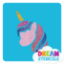 Picture of Unicorn Head Glitter Tattoo Stencil - HP-84 (5pc pack)