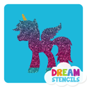 Picture of Unicorn Pegasus Glitter Tattoo Stencil - HP-85 (5pc pack)