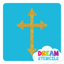 Picture of Cross Glitter Tattoo Stencil - HP-89 (5pc pack)