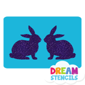 Picture of Twin Bunnies Glitter Tattoo Stencil - HP-88 (5pc pack)