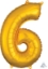 Picture of 26'' Mid-Size Shape Number 6 - Gold (1pc)