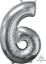 Picture of 26'' Mid-Size Shape Number 6 - Silver (1pc)