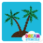 Picture of Palm Trees Glitter Tattoo Stencil - HP-149 (5pc pack)