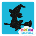 Picture of Little Witch  Glitter Tattoo Stencil - HP-188 (5pc pack)