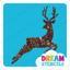 Picture of Elegant Deer Glitter Tattoo Stencil - HP-213 (5pc pack)