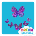 Picture of Assorted Butterflies Glitter Tattoo Stencil - HP-217 (5pc pack)