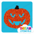 Picture of Pumpkin Vampire Face Glitter Tattoo Stencil - HP-241 (5pc pack)