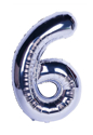 Picture of 40'' Foil Balloon Shape Number 6 - Silver (1pc)