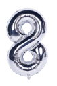 Picture of 40'' Foil Balloon Shape Number 8 - Silver (1pc)