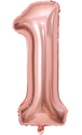 Picture of 40'' Foil Balloon Shape Number 1 - Rose Gold (1pc)