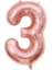 Picture of 40'' Foil Balloon Shape Number 3 - Rose Gold (1pc)