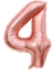 Picture of 40'' Foil Balloon Shape Number 4 - Rose Gold (1pc)