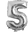 Picture of 16" Foil Balloon - Silver Number - 5 (1pc)