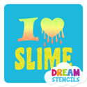 Picture of I Love Slime Glitter Tattoo Stencil - HP-321 (5pc pack)