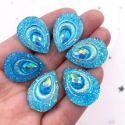 Picture of Big Peacock Tear Drop Gems  - Blue - 13x18mm (20pk) - BPTB20  