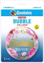 Picture of 22" Deco Bubble - Birthday To You Pink Peonies (1pc) 