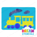 Picture of Steam Train With Carriage Glitter Tattoo Stencil - HP-376 (5pc pack)