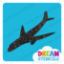Picture of Airplane 1 Glitter Tattoo Stencil - HP-388 (5pc pack)
