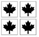 Picture of Mini 4 in 1 Maple Leaf Glitter Tattoo Stencil - HP-392 (5pc pack) 
