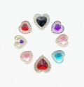 Picture of Double Heart  Gems Mix - Assorted colors and sizes - 12-16 mm  (8 pc.) (AG-DHM)