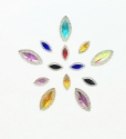 Picture of Double Pointed Eye  Gems Mix - Assorted colors and sizes - 14-25 mm  (13 pc.) (AG-DPEM)